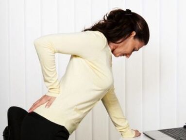 Back pain in the lumbar column